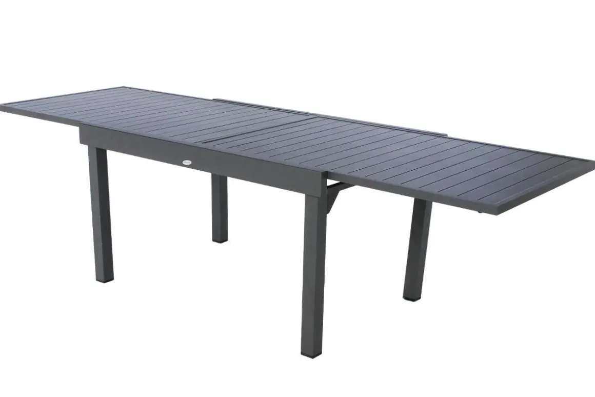 TABLE PIAZZA EXTENSIBLE ALUMINIUM GRAPHITE 10 PLACES