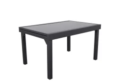 TABLE PIAZZA EXTENSIBLE VERRE GRAPHITE 10 PLACES