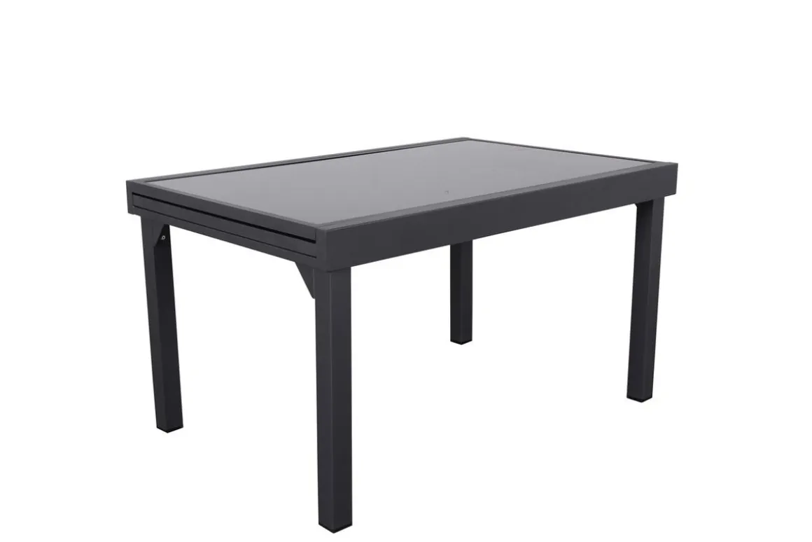 TABLE PIAZZA EXTENSIBLE VERRE GRAPHITE 10 PLACES