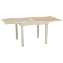 TABLE PIAZZA EXTENSIBLE VERRE IMPRIME ARGILE 8 PLACES