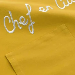 TABLIER ET POCHE 60X84 CM COTON CUISTOT JAUNE