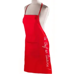 TABLIER POCHE 60X84 CM COTON CUISTOT ROUGE