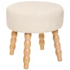 TABOURET APPOINT CHENILLE SPOLO BLANC