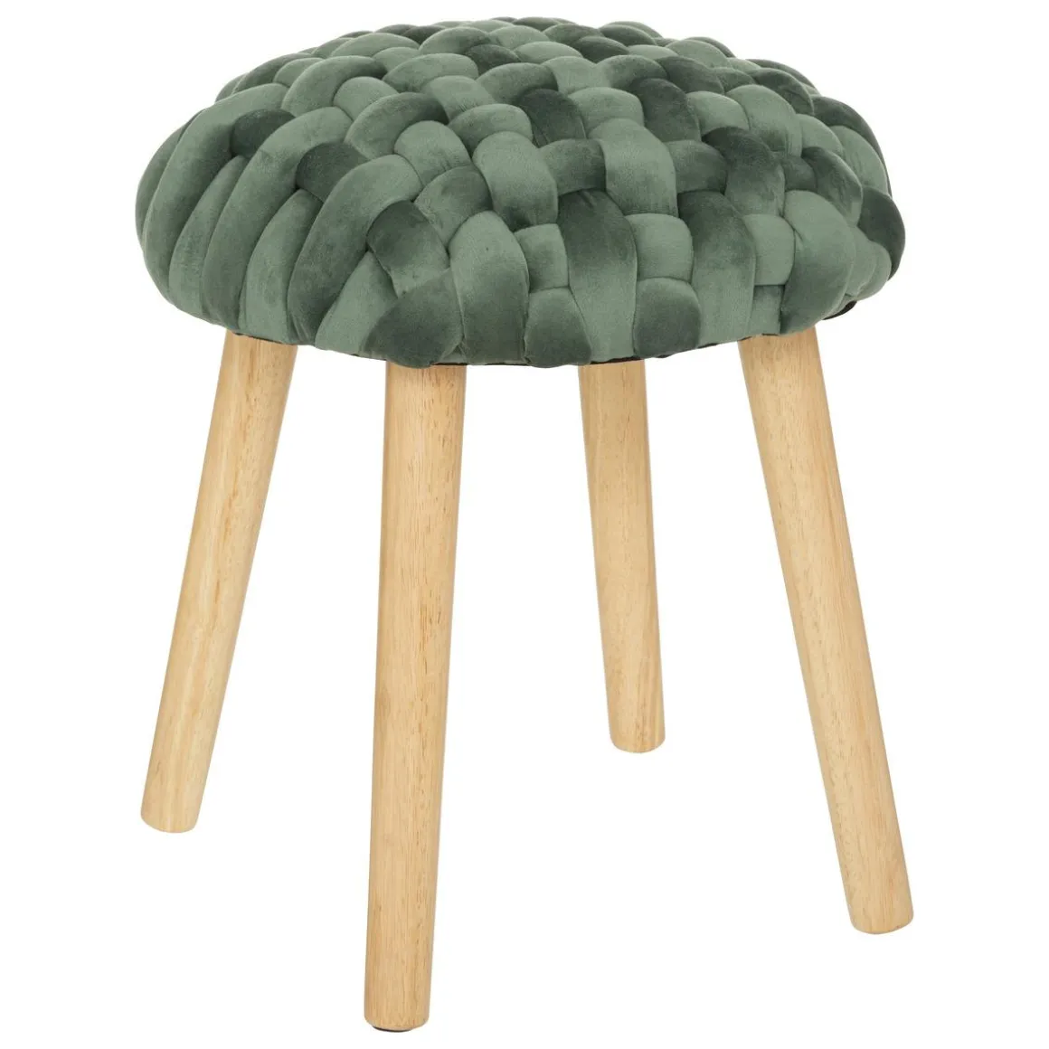 TABOURET APPOINT TRICOT VELOURS AKEMI JADE