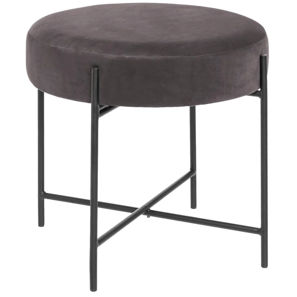 TABOURET APPOINT VELOURS ARTY GRIS