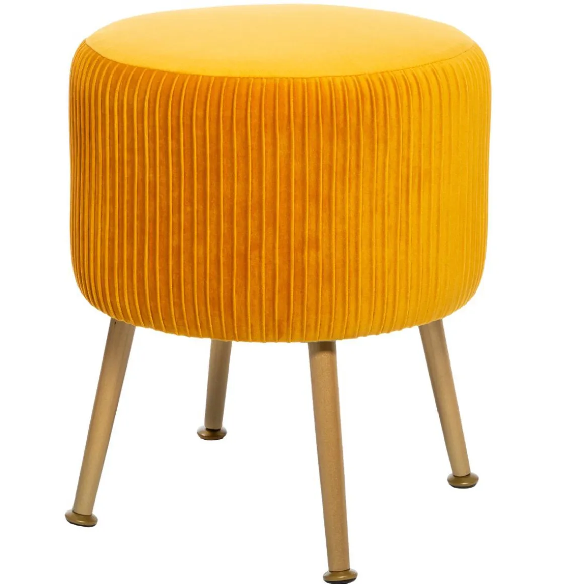 TABOURET APPOINT VELOURS SOLARO OCRE