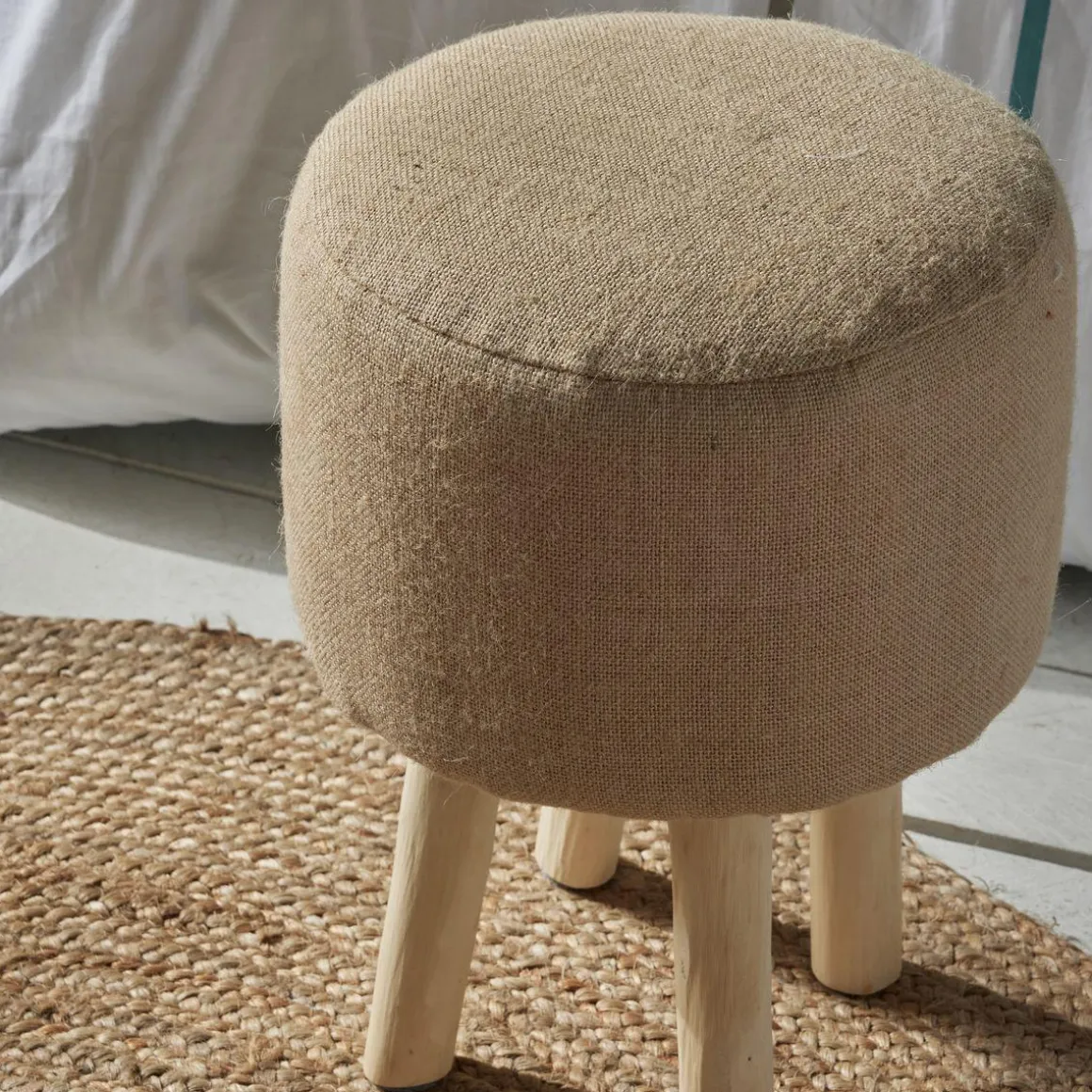 TABOURET JUTE 35X35X40CM