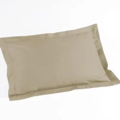 TAIE D OREILLER VOLANT PLAT 50X70CM UNI 57 FILS LINA LIN
