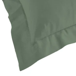 TAIE D OREILLER VOLANT PLAT 50X70CM UNI 57 FILS LINA KAKI