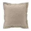TAIE OREILLER 63X63CM PERCALE UNI 78 FILS SABLE