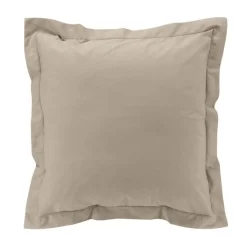 TAIE OREILLER 63X63CM PERCALE UNI 78 FILS SABLE