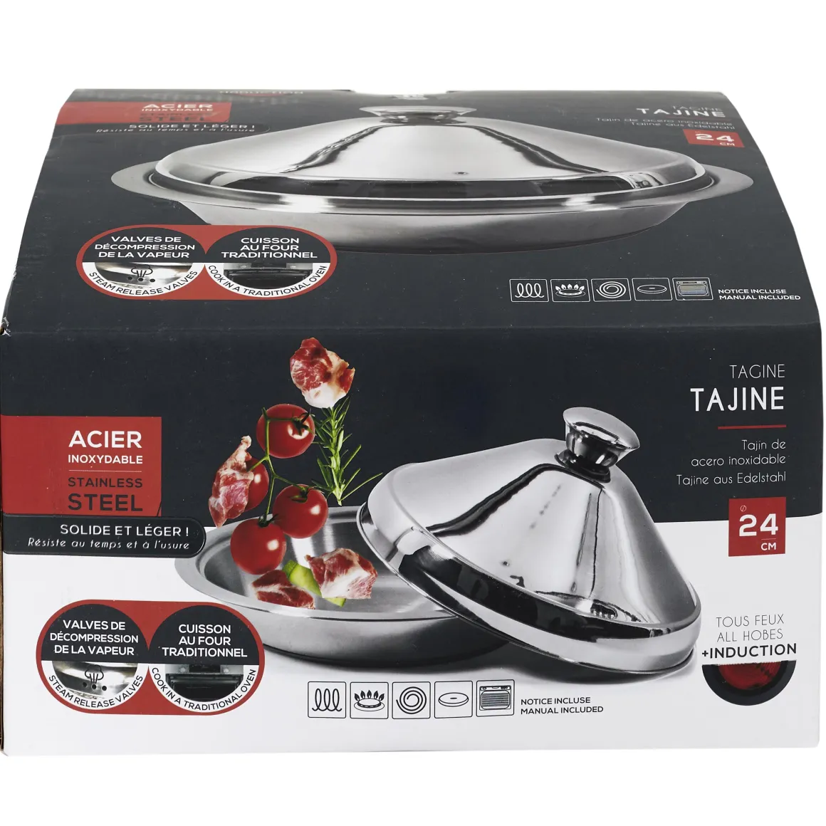 TAJINE ACIER INOXYDABLE 24CM