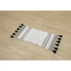 TAPIS AGADIR 45X90CM NOIR BLANC