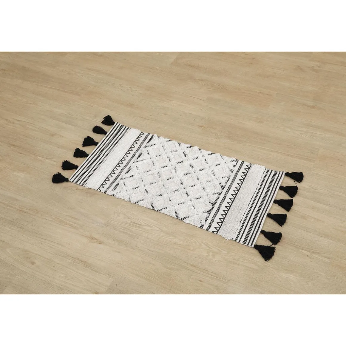 TAPIS AGADIR 45X90CM NOIR BLANC