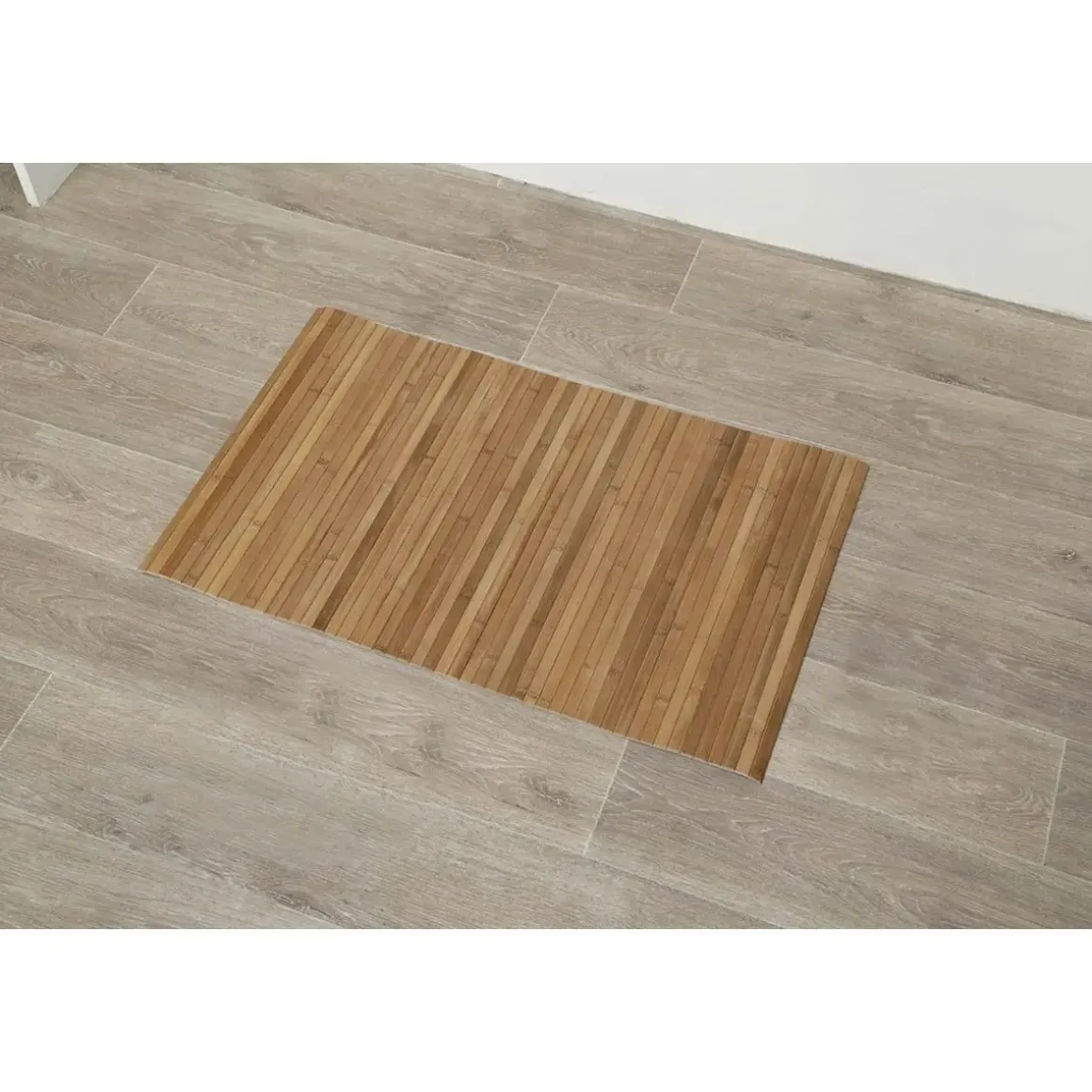 TAPIS BAMBOU ANTI DERAPANT 50X80CM NATUREL FONCE MAT