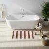 TAPIS BOULE GROSSE RAYURE MOCHA BLANC 45X90CM