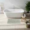 TAPIS BOULE RAYURES VERT BLANC 45X90CM