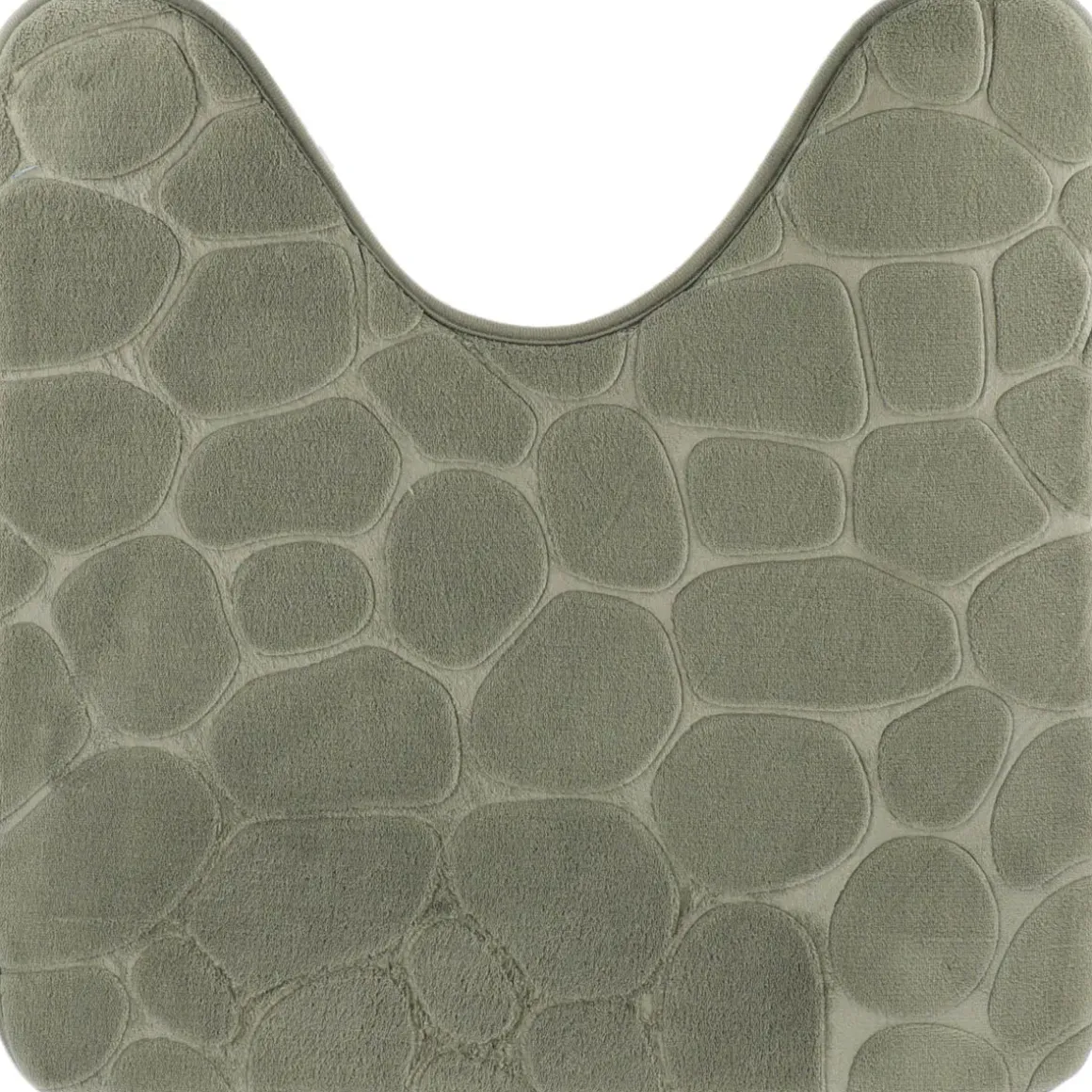 TAPIS CONTOUR WC MEMOIRE DE FORME GALET 45X50CM KAKI