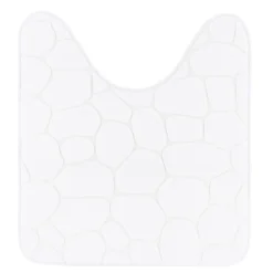 TAPIS CONTOUR WC MICROFIBRE GALET 45X50CM BLANC