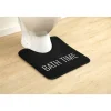 TAPIS CONTOUR WC MICROFIBRE IMPRIME 45X50CM NEO RETRO NOIR