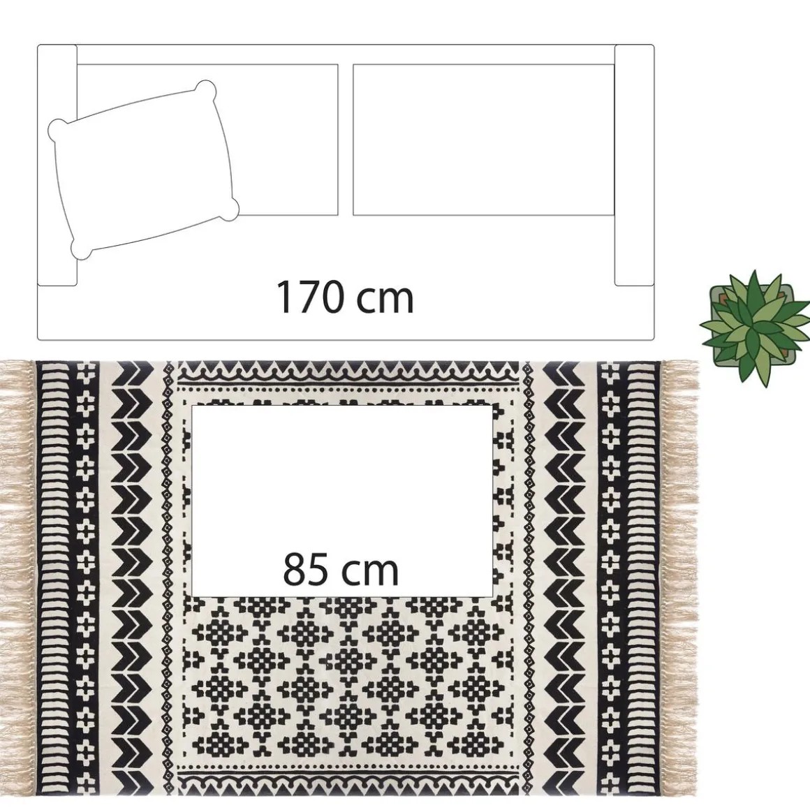 TAPIS COTON DELHI 120X170CM