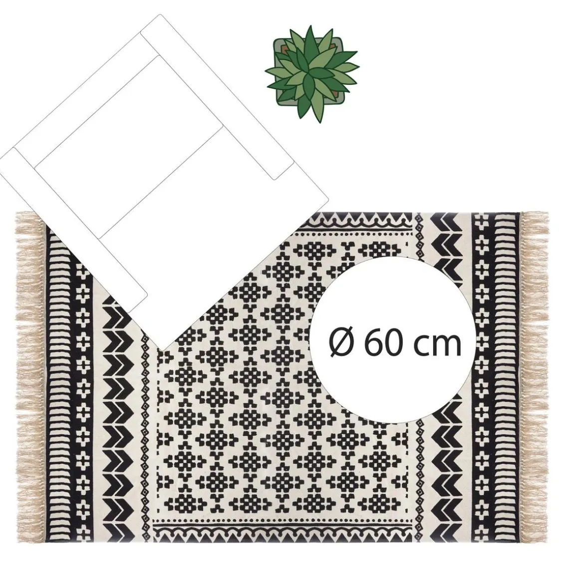 TAPIS COTON DELHI 120X170CM