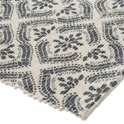 TAPIS COTON IMPRIME GRIS FONCE 60X90CM