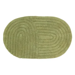 TAPIS COTON TUFTE OVAL 50X80CM VERT OLIVE