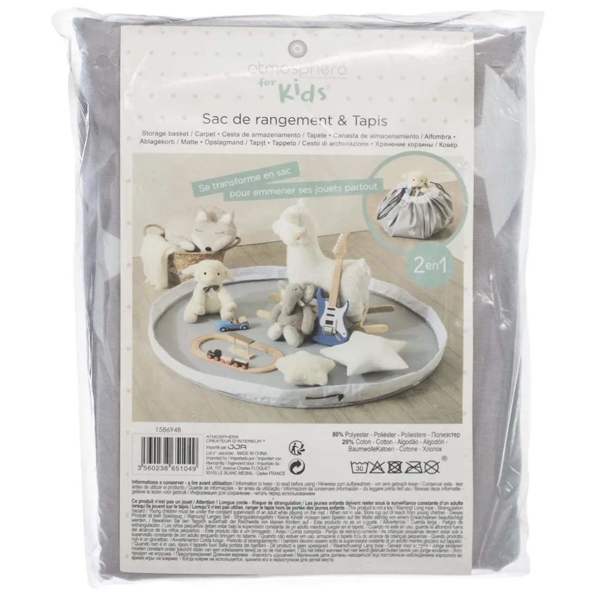 TAPIS DE JEUX A REMBALLER GRIS