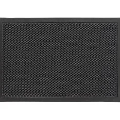 TAPIS 3D GRILLE 40X60CM POLYESTER TPE GRIS NOIR
