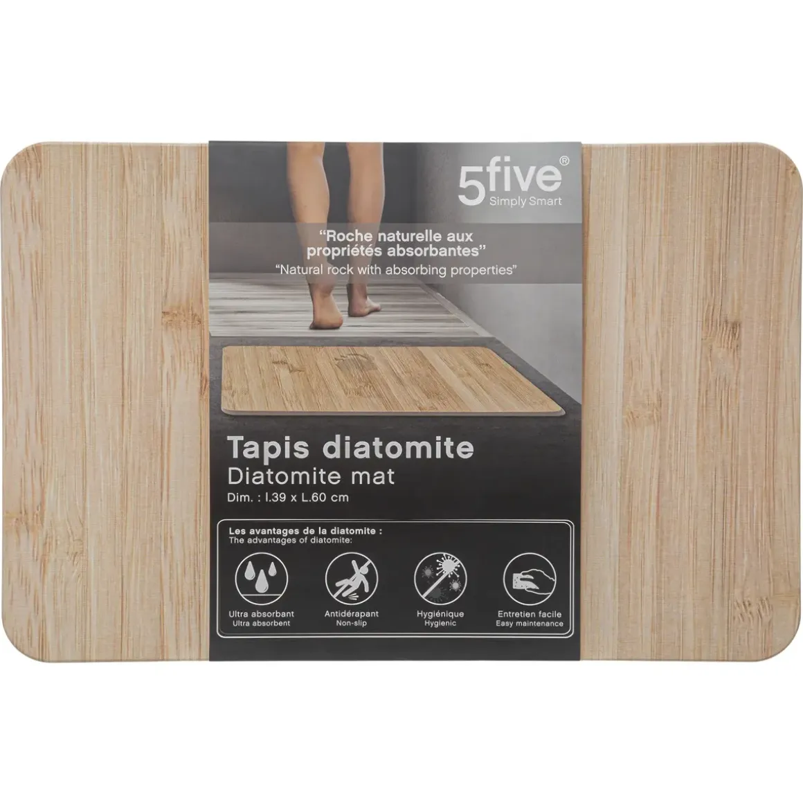 TAPIS DIATOMITE BAMBOU 39X60CM