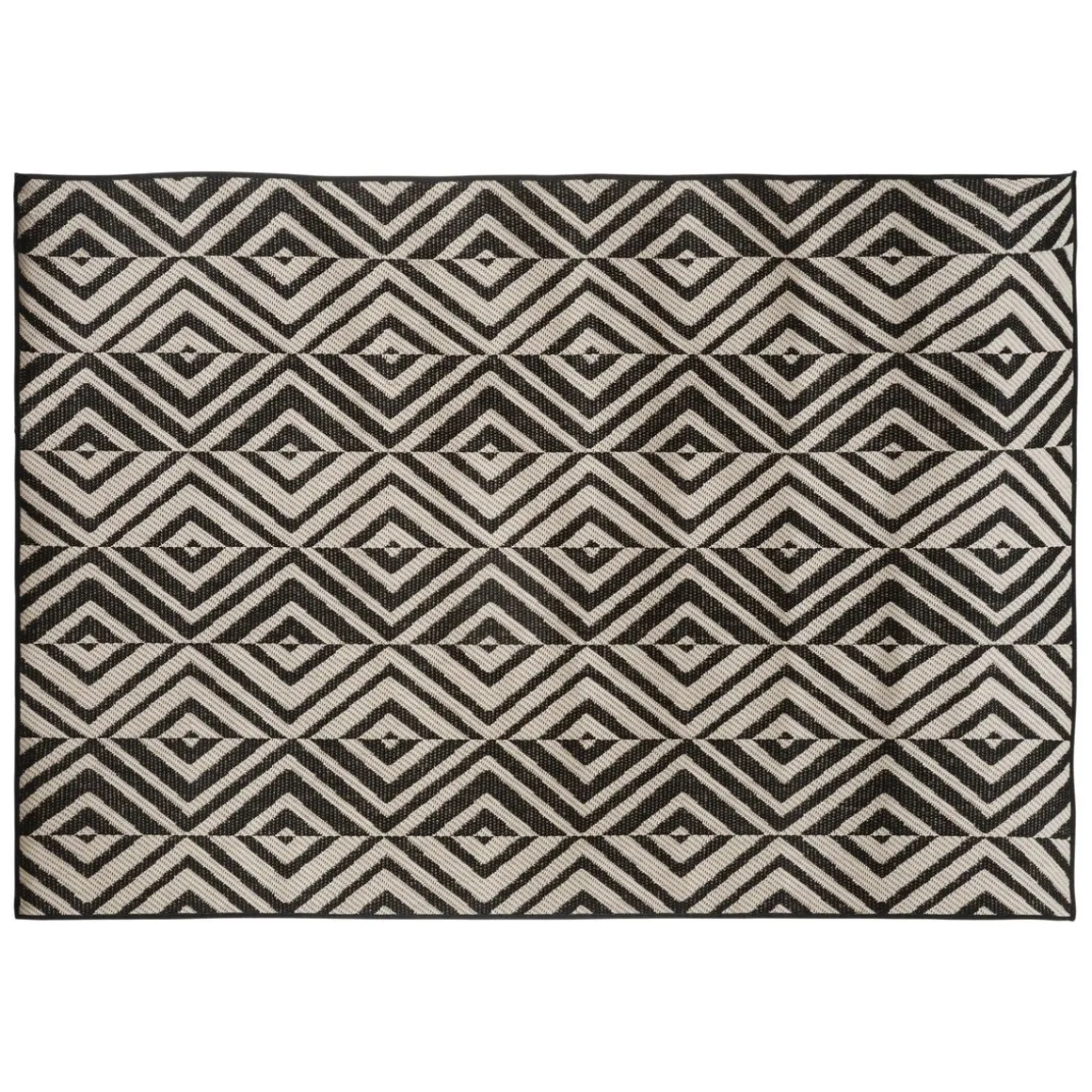 TAPIS EXTERIEUR ET INTERIEUR COLOR NOIR ET BLANC 150X230CM