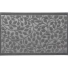 TAPIS FEUILLAGE 45X75CM POLYESTER CAOUTCHOUC GRIS FONCE