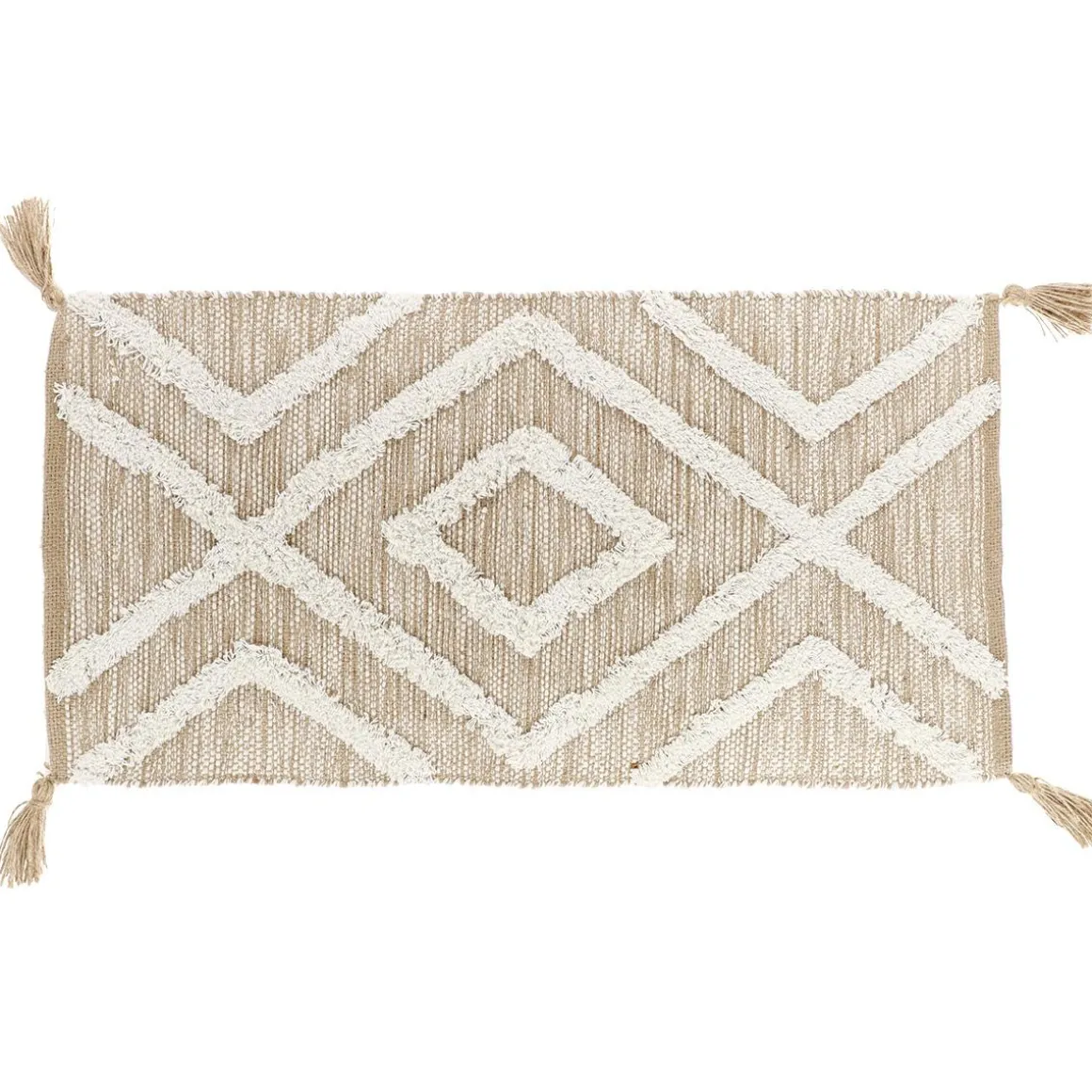 TAPIS FEZ 45X90CM NATUREL BLANC