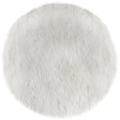 TAPIS FOURRURE ROND BLANC