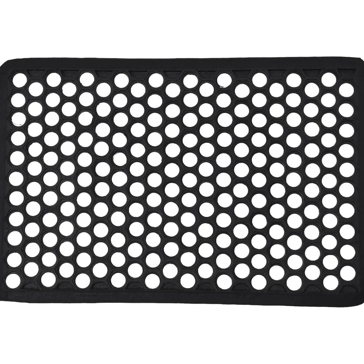 TAPIS HAROLD 40X60CM GRILLE CAOUTCHOUC NOIR