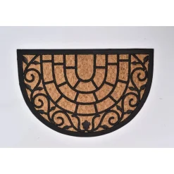 TAPIS HARRY 40X60CM COCO TRESSE DEMI LUNE CAOUTCHOUC NATUREL
