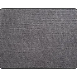 TAPIS HEXAGONE 45X60CM POLYESTER VELOURS GRIS FONCE