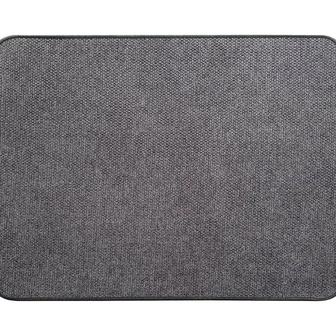 TAPIS HEXAGONE 45X60CM POLYESTER VELOURS GRIS FONCE