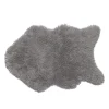 TAPIS IMITATION PEAU MOUTON GRIS CLAIR 60X90CM