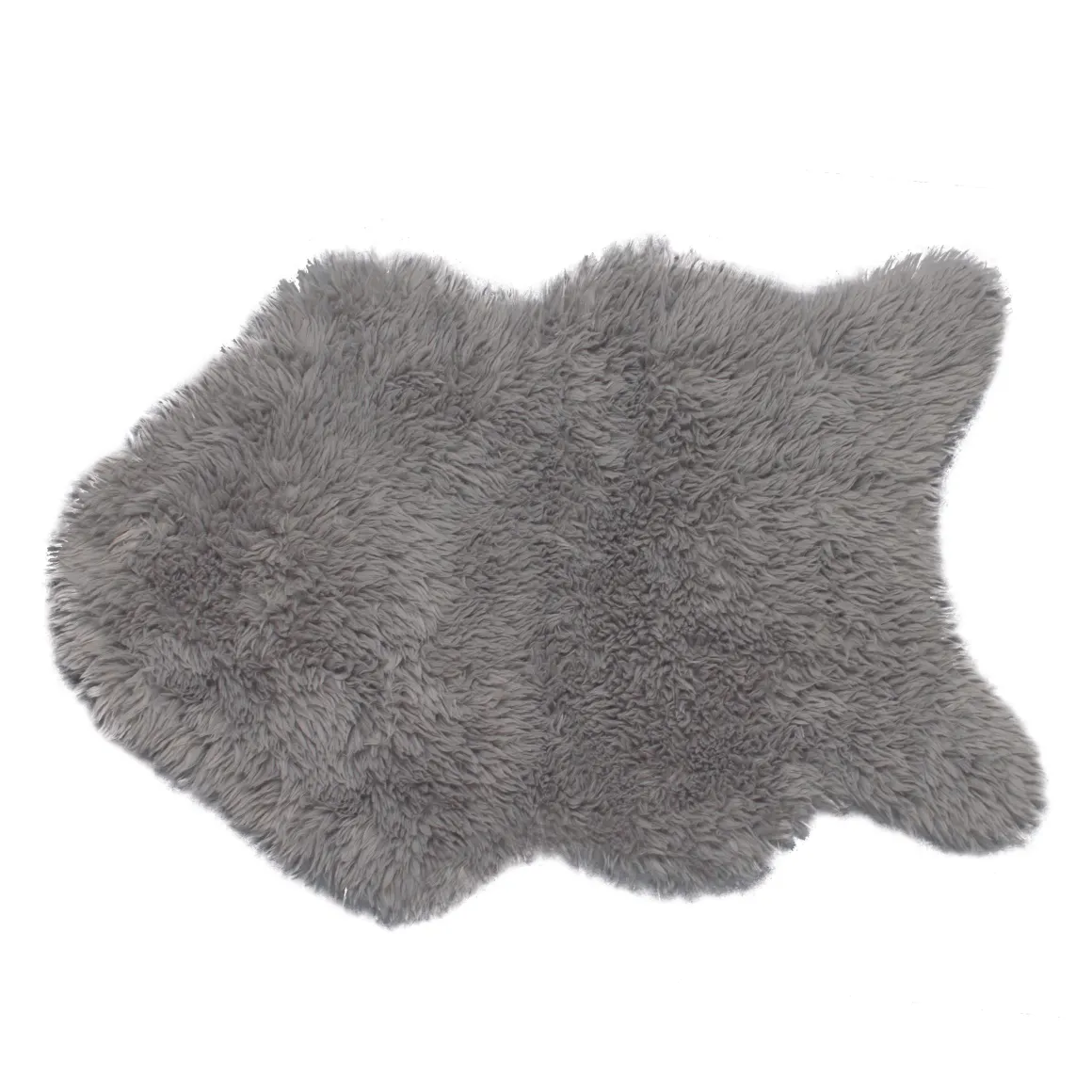 TAPIS IMITATION PEAU MOUTON GRIS CLAIR 60X90CM