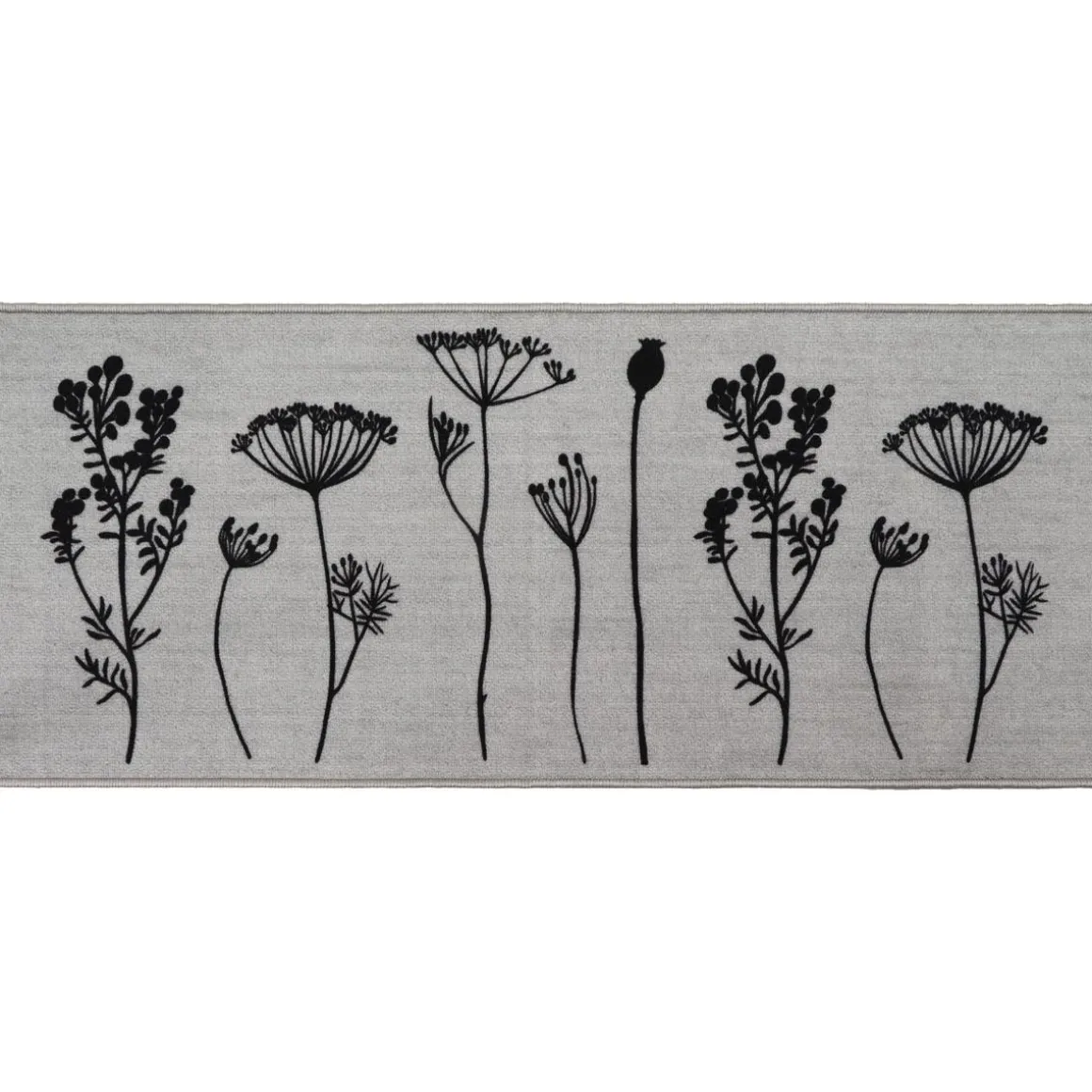 TAPIS IMPRIME 50X120CM POLYAMIDE HERBIER GRIS