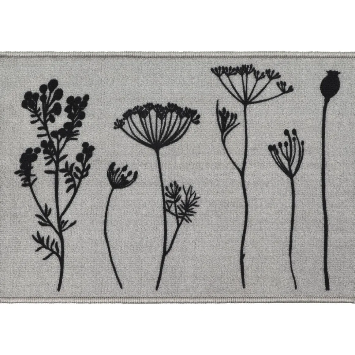 TAPIS IMPRIME 40X60CM POLYAMIDE HERBIER GRIS