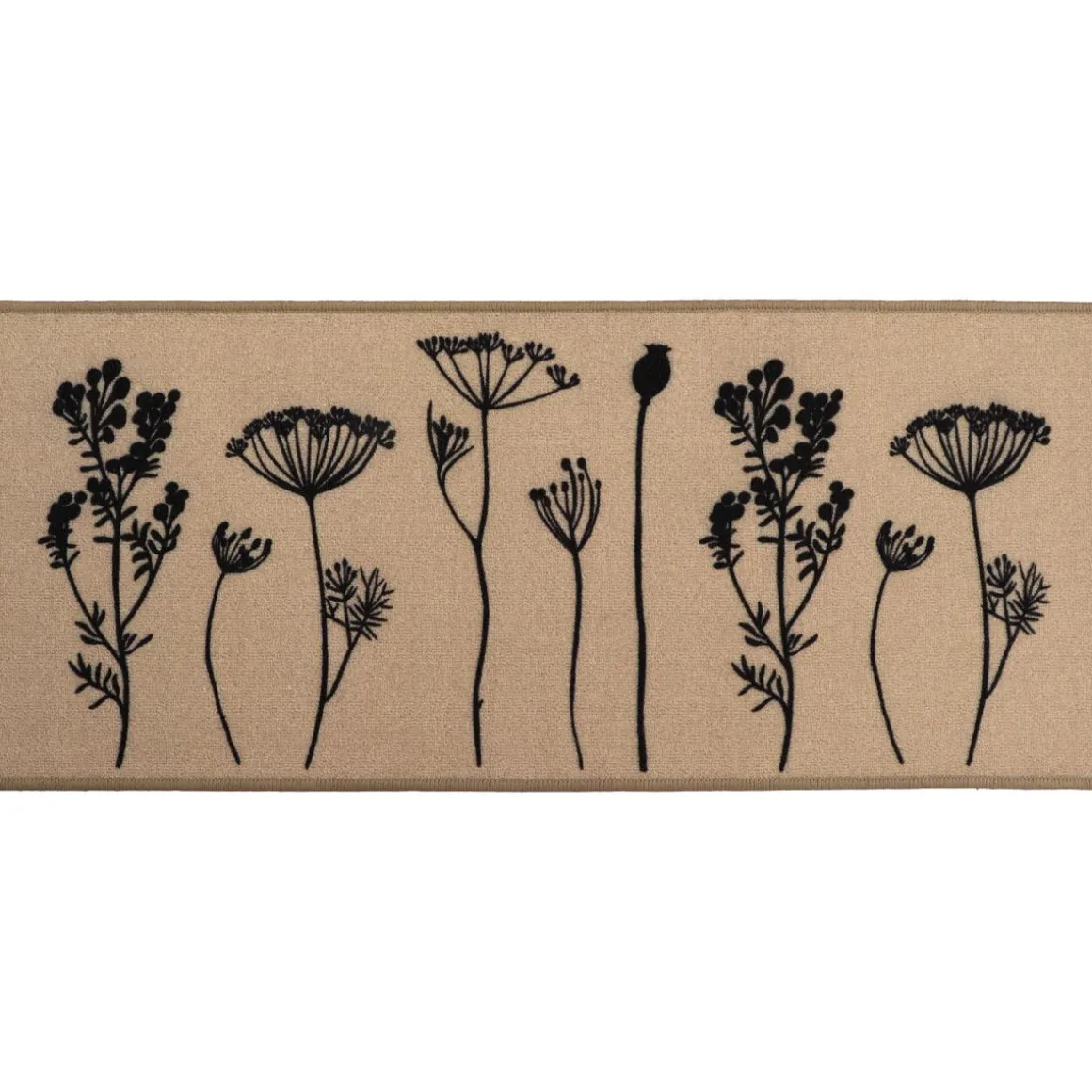 TAPIS IMPRIME 50X120CM POLYAMIDE HERBIER BEIGE