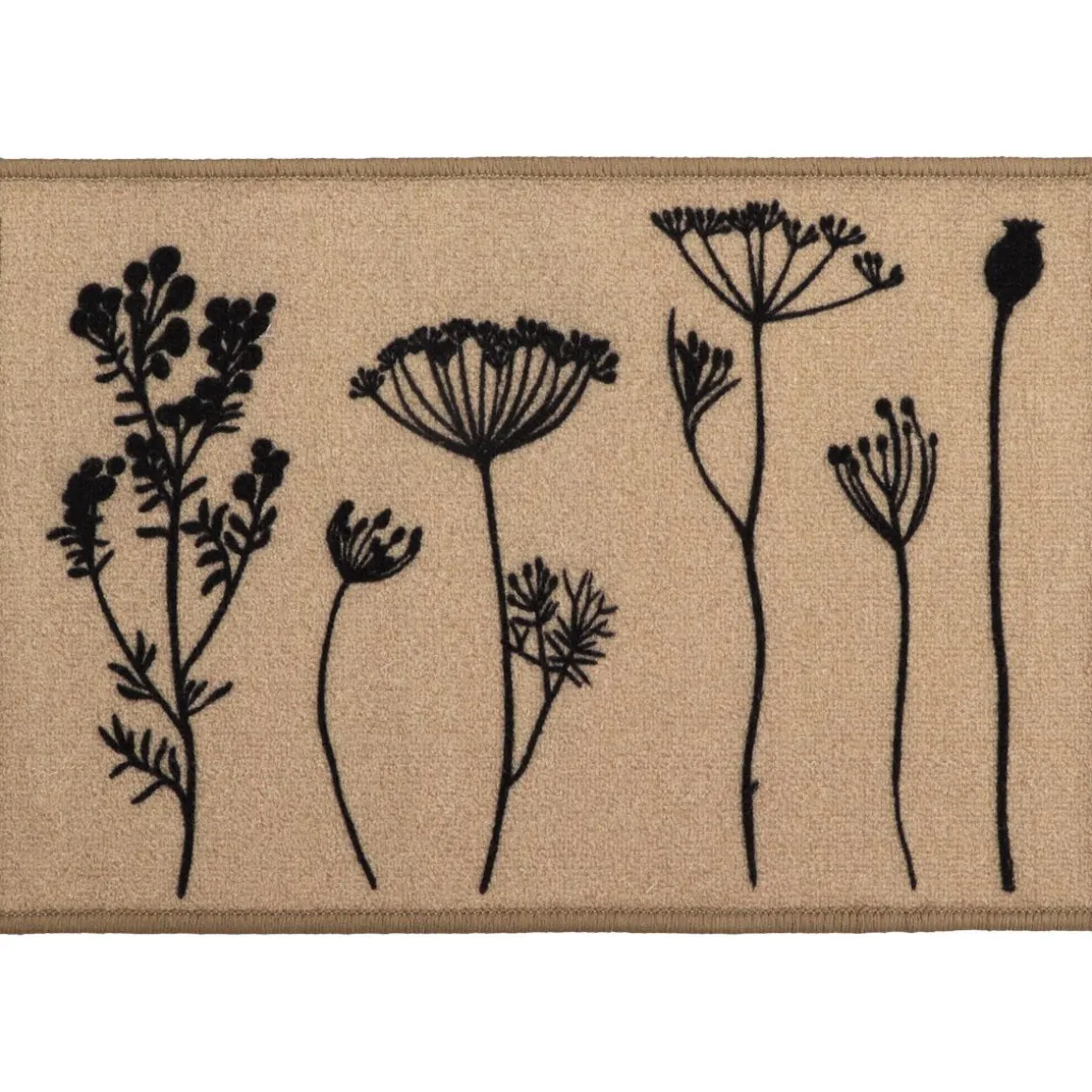 TAPIS IMPRIME 40X60CM POLYAMIDE HERBIER BEIGE