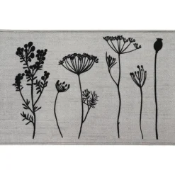 TAPIS IMPRIME 50X80CM POLYAMIDE HERBIER GRIS
