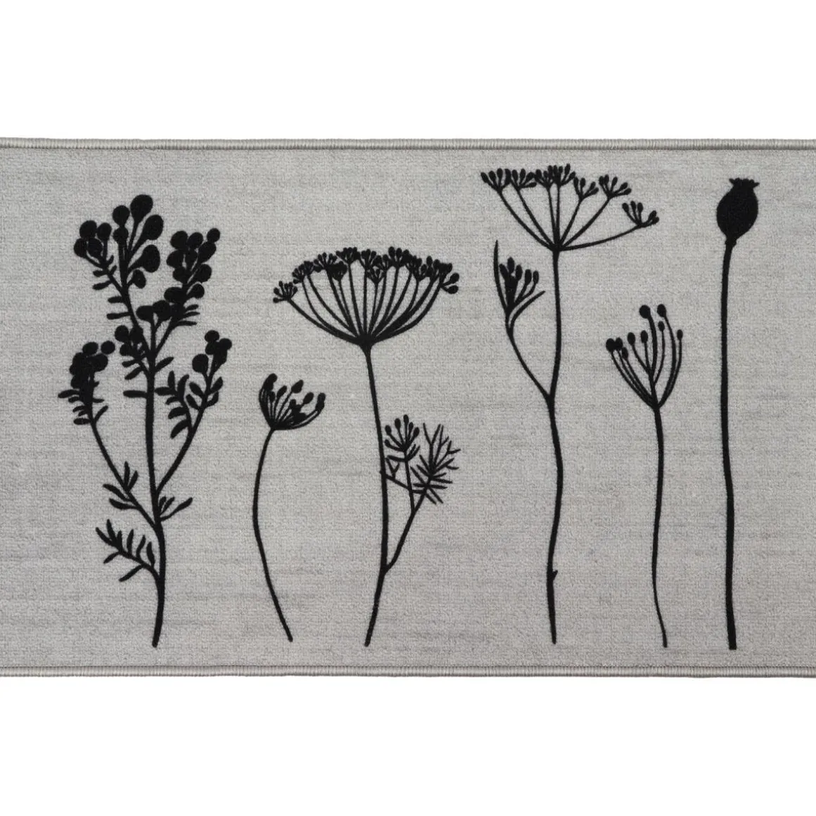 TAPIS IMPRIME 50X80CM POLYAMIDE HERBIER GRIS