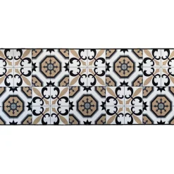 TAPIS IMPRIME 50X120CM POLYESTER CARMEN BLANC