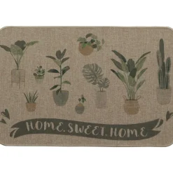 TAPIS IMPRIME 40X60CM POLYESTER HOME SWEET HOME BEIGE
