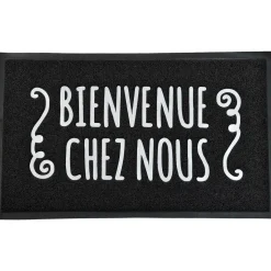 TAPIS IMP 45X75CM PVC NOIR BIENVENUE